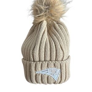 Wear by Erin Andrews Tan NE Patriots Pom Pom Winter Hat